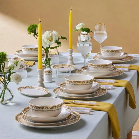 Karaca Forever Bone Bondi, 53-teiliges Tafelservice für 12 Personen