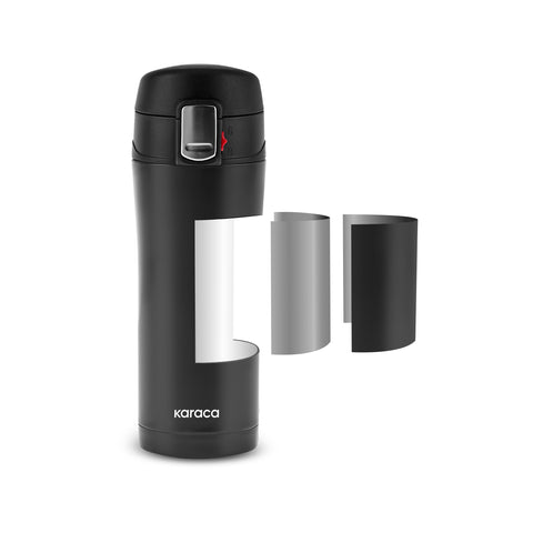 Karaca Pluton, Thermosflasche, 350ML, Schwarz