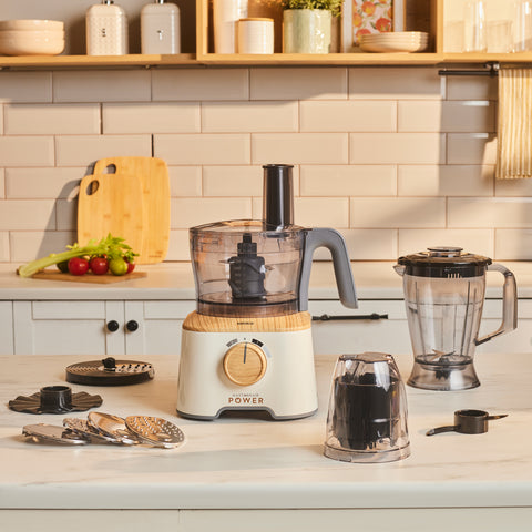 Karaca Mastermaid Power Multifunktionaler 10-in-1 Küchenroboter 2000W Wood Craft