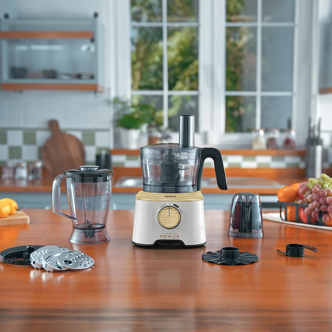 Karaca Mastermaid Power Multifunktionaler 10-in-1 Küchenroboter 2000W Wood Craft