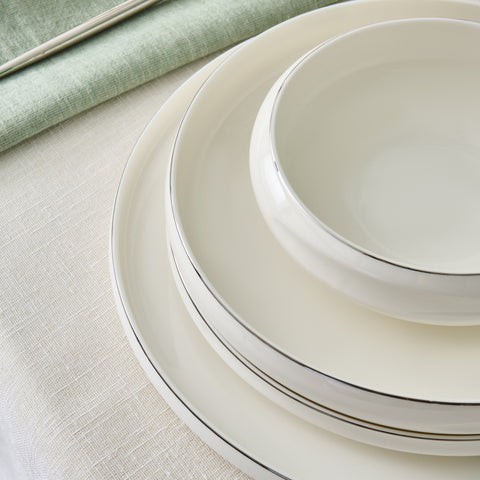 Karaca Stream Bone Sunset Platin, 53-Piece 12-Person Dinner Set