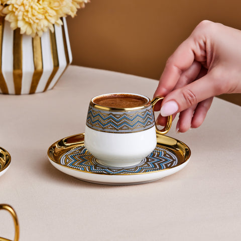 Karaca Suadiye Kaffeetassen-Set für 6 Personen, 90 ml