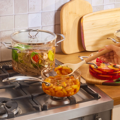 Karaca Amore 7-teiliges Kochgeschirrset aus Borosilikatglas