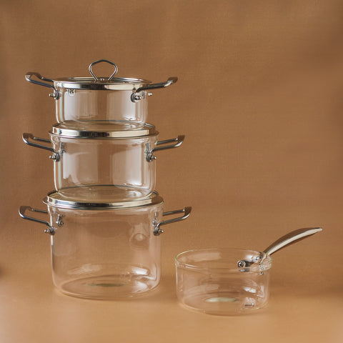 Karaca Amore 7-teiliges Kochgeschirrset aus Borosilikatglas