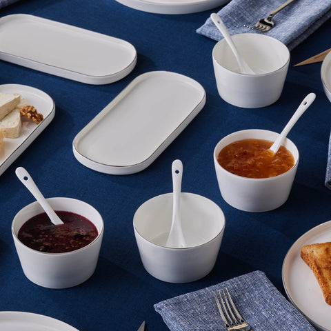 Karaca Forever Bone Bomo 22-teiliges Frühstücksset für 6 Personen – Platin