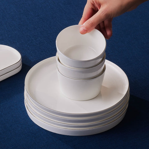 Karaca Forever Bone Bomo 22-Piece Breakfast Set for 6 People – Platinum