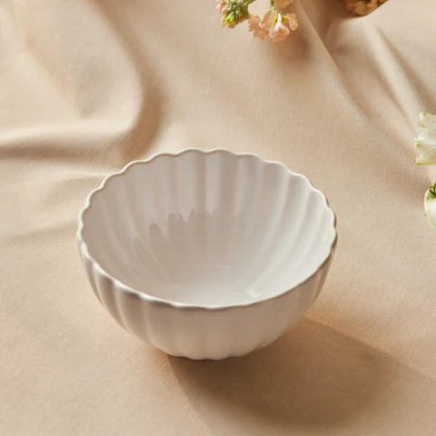 Karaca New Daisy Reaktif Sırlı Stoneware Çorba / Müsli Kasesi, 15,5 cm, Beyaz