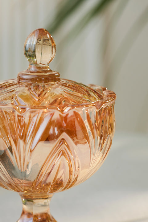Karaca Barry Lokumschale aus Glas, Bernsteinfarben
