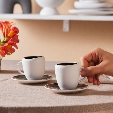 Karaca New White Galactic 100 ml Kaffeetassen-Set für 1 Personen