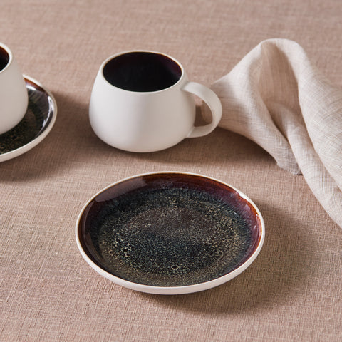 Karaca Earth Collection New Galactic 2-teiliges Teeset mit Reaktivglasur, 300 ml, Weiß