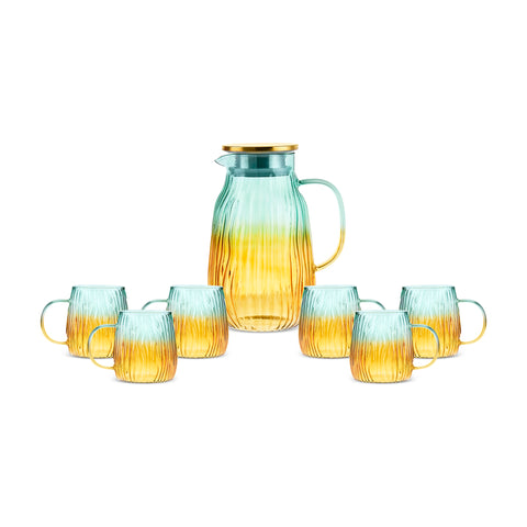 Karaca Jolie 7-teiliges Wasserset Gelb & Grün