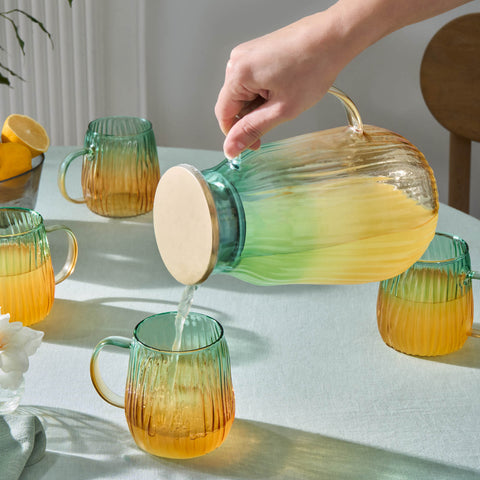 Karaca Jolie 7-teiliges Wasserset Gelb & Grün