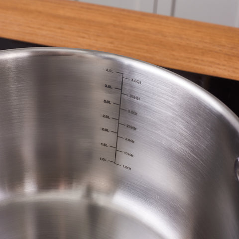 Karaca Elite Edelstahl-Induktions-Kochtopf mit Deckel, 22 cm, Silber