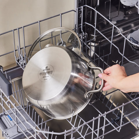 Karaca Elite Edelstahl-Induktions-Kochtopf mit Deckel, 22 cm, Silber