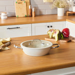 Karaca Swiss Crystal Almond Cream Handle Flat Casserole 26 cm
 