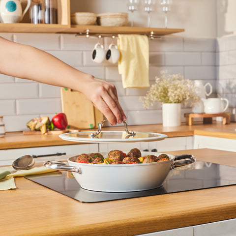 Karaca Swiss Crystal Almond Cream Handle Flat Casserole 26 cm
 