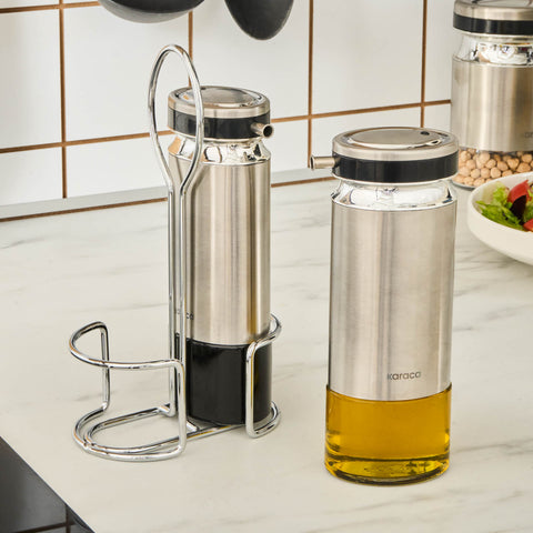 Karaca Stellum, 3-teiliges Öl- und Essigflaschen-Set, Inox