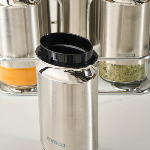 Karaca Stellum, 6-Piece Spice Jar Set, Inox