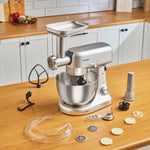 Karaca Multicast Plus Dough Kneading Machine Silver 5L with Minced Meat Grinding / Sausage / Sausage Sausage / Kibbeh / Cookie Apparatus
 