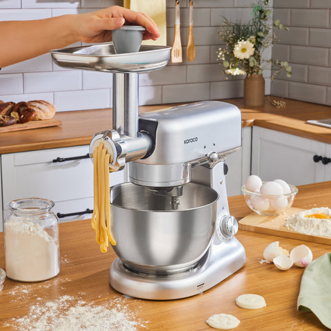 Karaca Multicast Plus Dough Kneading Machine Silver 5L with Minced Meat Grinding / Sausage / Sausage Sausage / Kibbeh / Cookie Apparatus
 
