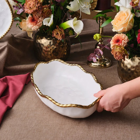 Karaca Goldest Servierschale Oval 36 Cm