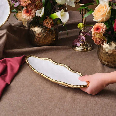 Karaca Goldest Servierplatte Oval 35 Cm