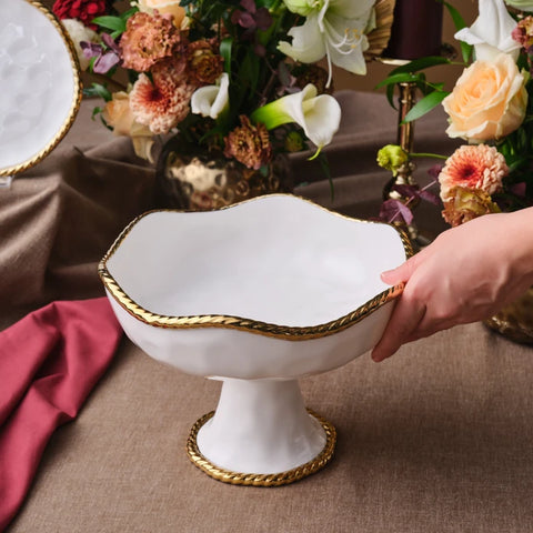 Karaca Goldest Tortenständer mit Fuß 26 cm