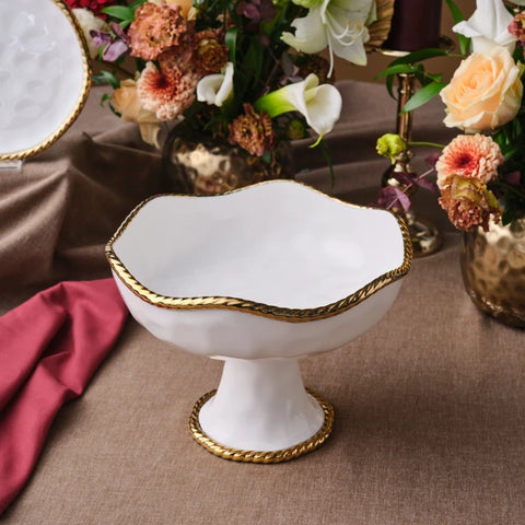 Karaca Goldest Tortenständer mit Fuß 26 cm