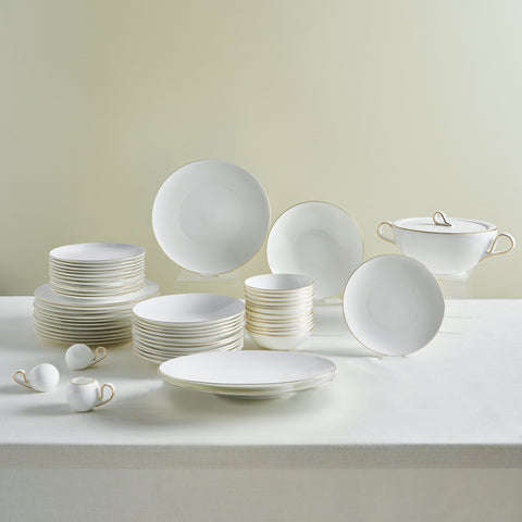 Karaca Fine Pearl Extra Chanak 55-teiliges Tafelservice für 12 Personen, Gold