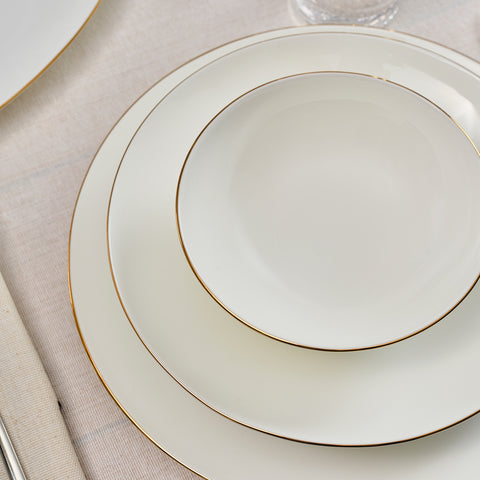 Karaca Fine Pearl Extra Chanak 55-Piece Dinner Set for 12 People, Gold