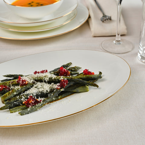 Karaca Fine Pearl Extra Chanak 55-Piece Dinner Set for 12 People, Gold