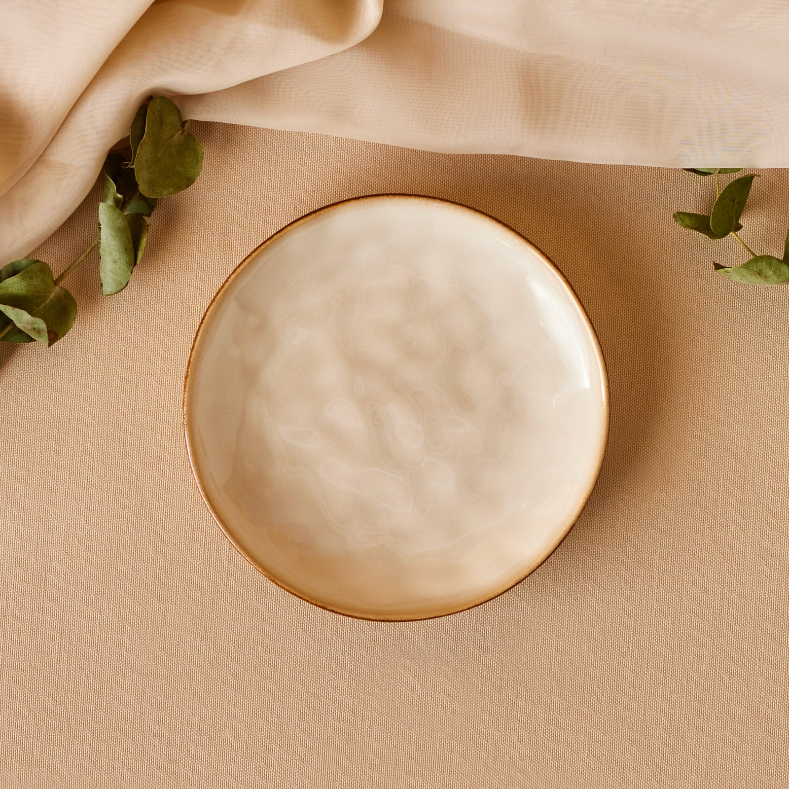 Karaca Aria Dessert-/Beilagenteller mit Reaktivglasur, 16 cm, Beige