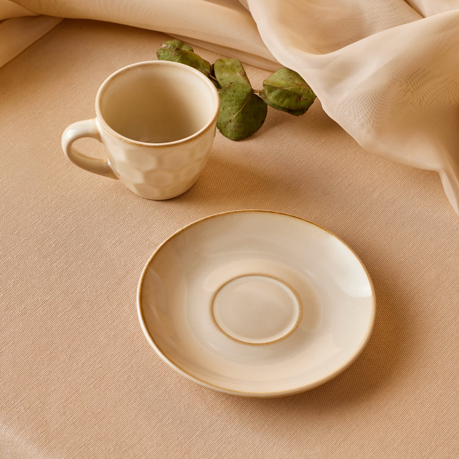 Karaca Aria Beige Reactive Coffee Cup for 1 Person, 90 ml