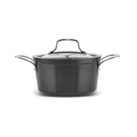 Karaca Biogranit Power-Inox Monet – 8-teiliges Topf- und Pfannenset Schwarz