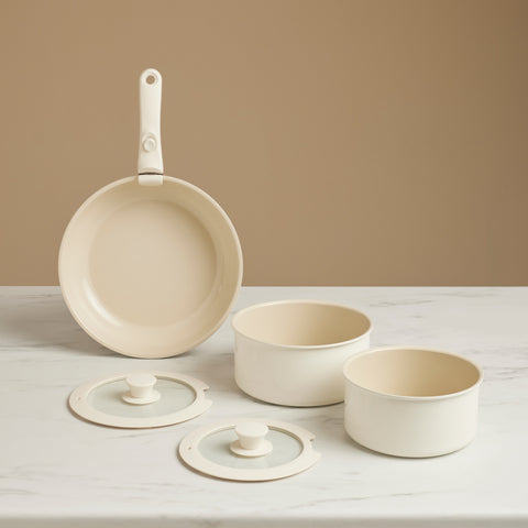 Keramik Kochtopfset Comfort 6-teilig und mit abnehmbaren Griffen – Karaca
