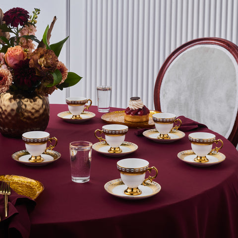 Karaca Hürrem Kaffeetassenset für 6 Personen, 90 ml