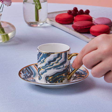 Karaca Ocean 6-teiliges Kaffeetassen-Set, 90ML