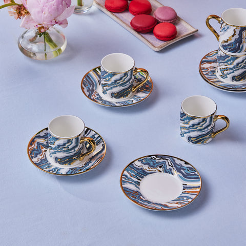 Karaca Ocean 6-teiliges Kaffeetassen-Set, 90ML