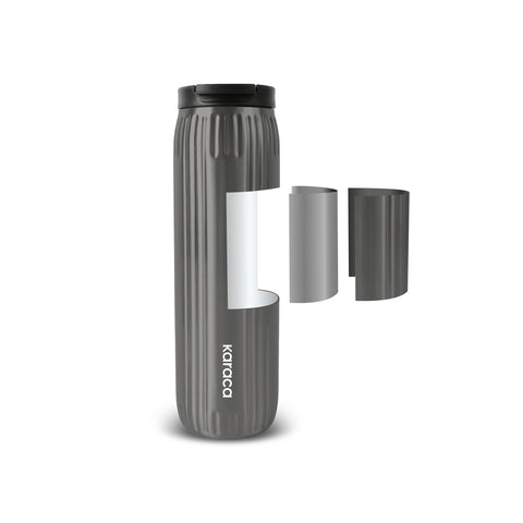 Karaca Rimo Auslaufsicherer Edelstahl-Thermos 600 ml Anthrazit