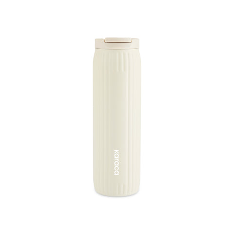 Karaca Rimo Auslaufsicherer Edelstahl-Thermos 600 ml Creme