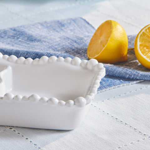 Karaca Perla Melamin-Keksdose mit Unterteilungen, rechteckig, 23 cm, weiß  Produktgröße: 23 cm