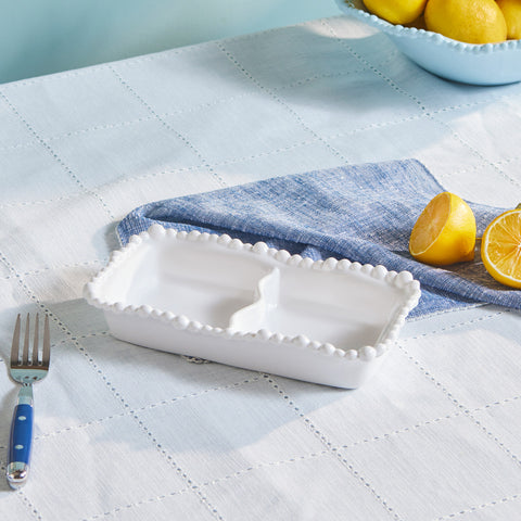 Karaca Perla Melamine Divided Cookie Jar Rectangular 23 cm White
 