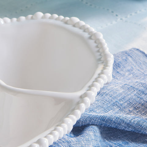 Karaca Perla Melamin Snackschale mit Fächern Oval 33 cm Weiß