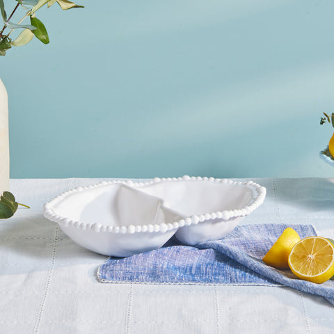 Karaca Perla Melamin Bölmeli Çerezlik Oval 33 cm Beyaz
 