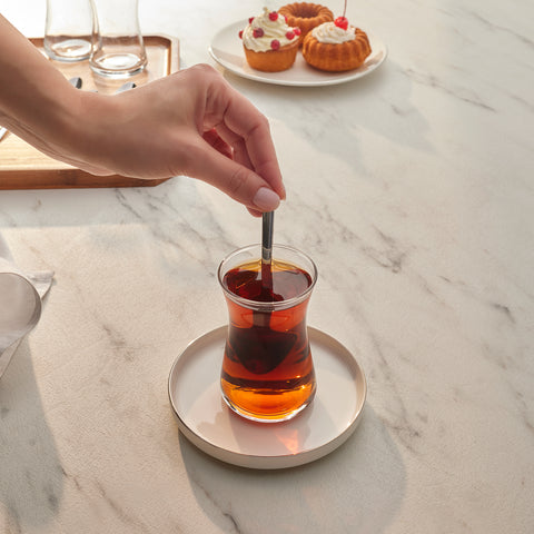 Karaca Sedir Silber 6-teiliges Teelöffel-Set in Box