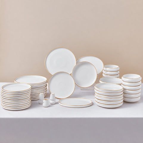 Karaca Stream Bone China Sunset 53 Parça 12 Kişilik Servis Takımı, Gold