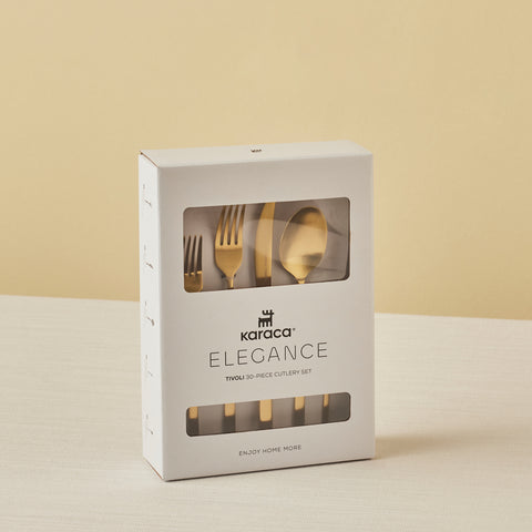 Karaca Tivoli Matte Gold 6-Personen 30-teiliges Besteckset