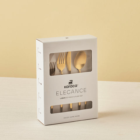 Karaca Lızbon Matte Gold 6-Personen 30-teiliges Besteckset