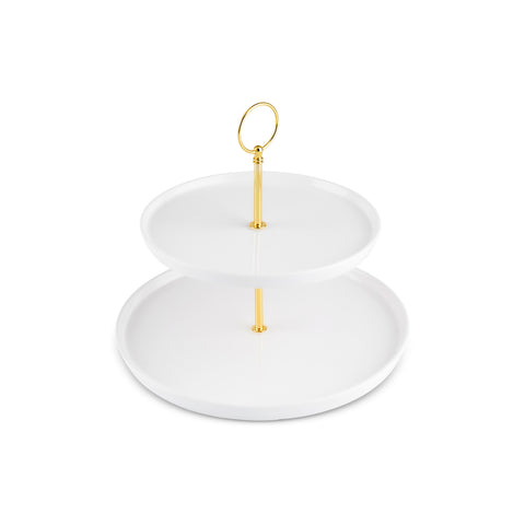 Karaca Salvare 2-tier cake stand, white