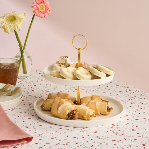 Karaca Salvare 2-tier cake stand, white